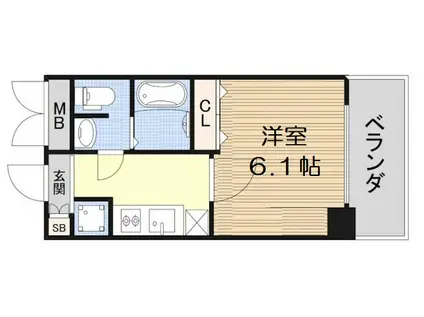 プレサンス松屋町グレース(1K/8階)の間取り写真