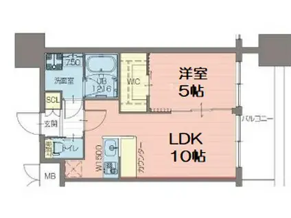 プレジオ難波EURO(1LDK/4階)の間取り写真