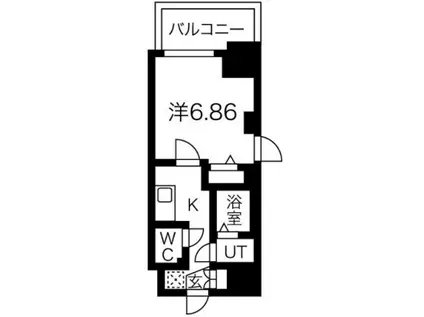 フォーリアライズ難波シエロ(1K/11階)の間取り写真