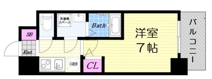 S-RESIDENCEドーム前千代崎(1K/12階)の間取り写真