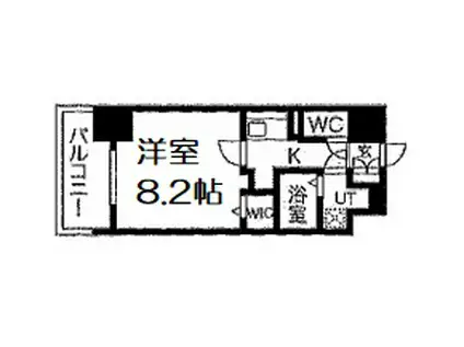 エスグランデ難波グランツ(1K/11階)の間取り写真