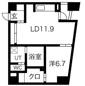 WOB NISHIUMEDA(1SLDK/6階)の間取り写真