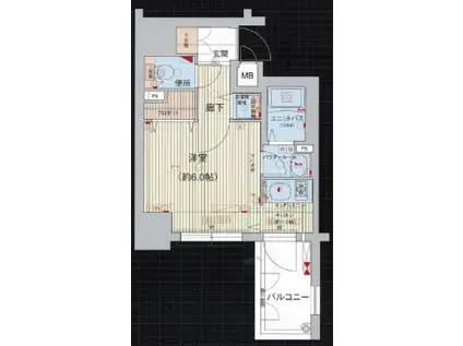 プレサンス難波南アーバニッシュ(1K/4階)の間取り写真