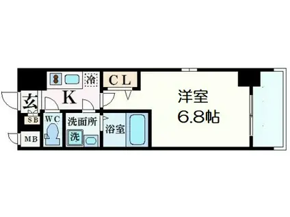 エスリード阿波座レジデンス(1K/6階)の間取り写真