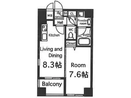 D-REST中之島(1LDK/7階)の間取り写真