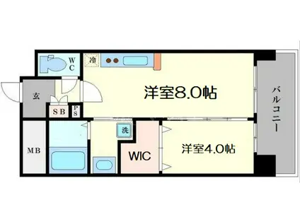 アーバネックス北堀江2(1LDK/5階)の間取り写真