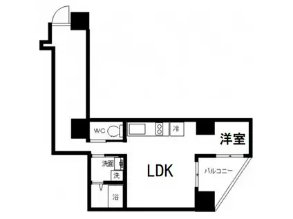 B.UEMACHIDAI(1LDK/6階)の間取り写真