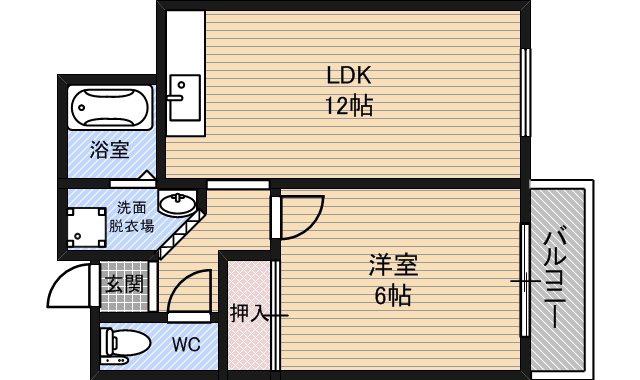 JMRレジデンス新大阪(1LDK/6階)の間取り写真