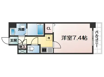 ミラージュパレス上本町(1K/11階)の間取り写真