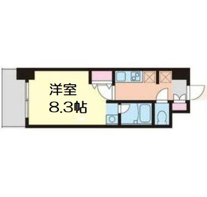 クレストコート難波サウス(1K/3階)の間取り写真