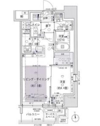 パークリュクス大阪天満(1LDK/11階)の間取り写真