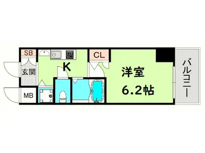 プレサンス心斎橋ラヴィ(1K/10階)の間取り写真