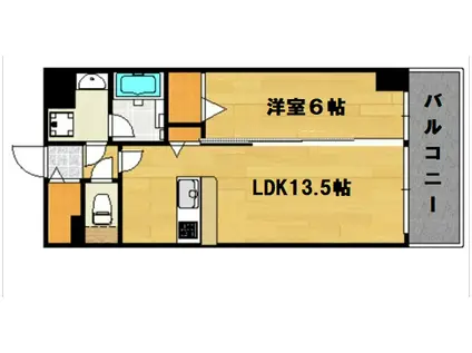 リアン カーサ長柄(1LDK/5階)の間取り写真