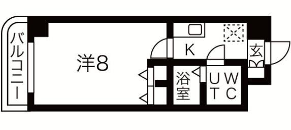 ドミール桜川(1K/5階)の間取り写真