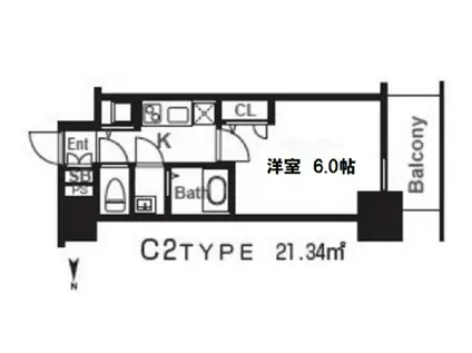 エスリード京橋グレイス(1K/10階)の間取り写真