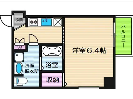 アドバンス上町台プレジール(1K/10階)の間取り写真