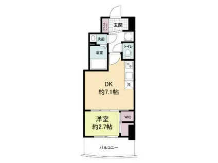 セレニテ桜川駅前プリエ(1DK/6階)の間取り写真