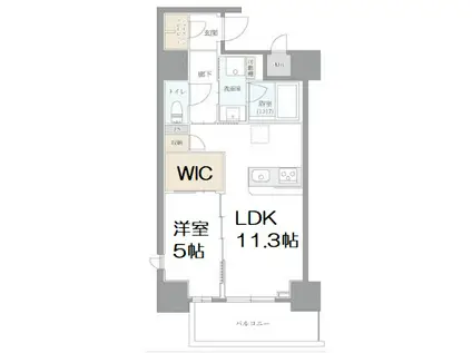 ESTEOESTE難波元町(1LDK/10階)の間取り写真
