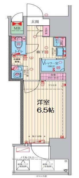 ファーストフィオーレ九条Ⅱ(1K/11階)の間取り写真