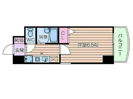 HOPECITY天神橋(1K/6階)の間取り写真