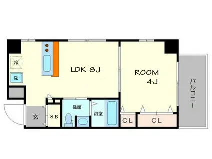 アドーラブル船場(1LDK/5階)の間取り写真