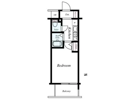 エスリード上本町北(1K/10階)の間取り写真
