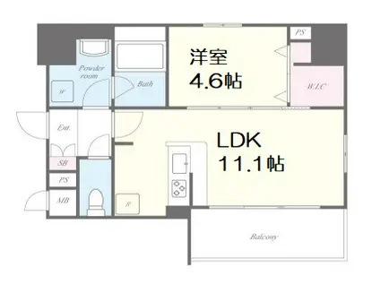 サンマルベリー扇町(1LDK/9階)の間取り写真