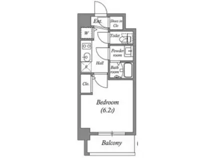 アドバンス西梅田ビオス(1K/6階)の間取り写真
