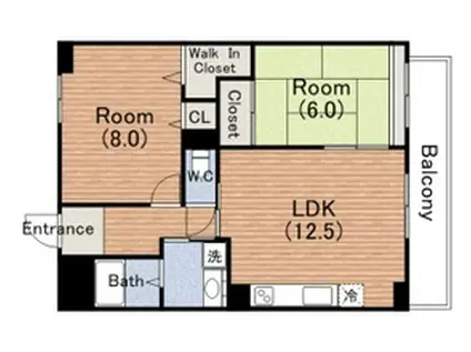 ハイシュタイン堀江(2LDK/10階)の間取り写真