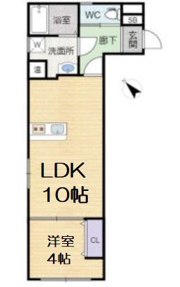 LINKS EBIE(1LDK/3階)の間取り写真