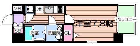 ラナップスクエア新大阪(1K/6階)の間取り写真