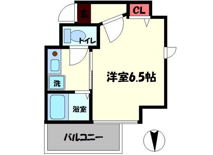 プレサンス難波ウエスト(1K/7階)の間取り写真