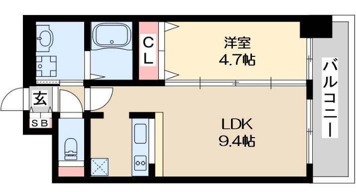 プレサンス新大阪ジェイズ(1LDK/5階)の間取り写真