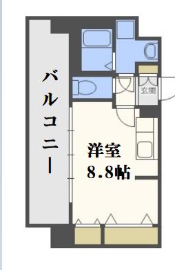CASSIA福島駅前(ワンルーム/2階)の間取り写真