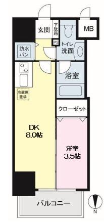 イグレック南本町(1DK/7階)の間取り写真