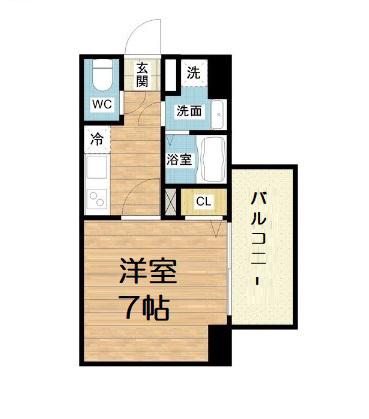 アプリーレ西本町(1K/13階)の間取り写真