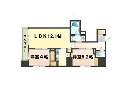 JASPER御堂筋本町(2LDK/3階)の間取り写真