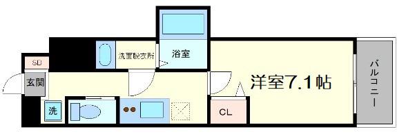 L-IDEA MINAMI HORIE(1K/9階)の間取り写真