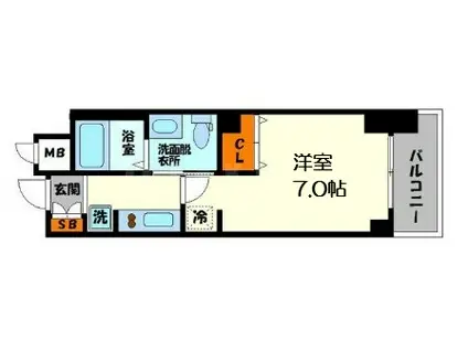 エステムコート新大阪10ザゲート(1K/4階)の間取り写真