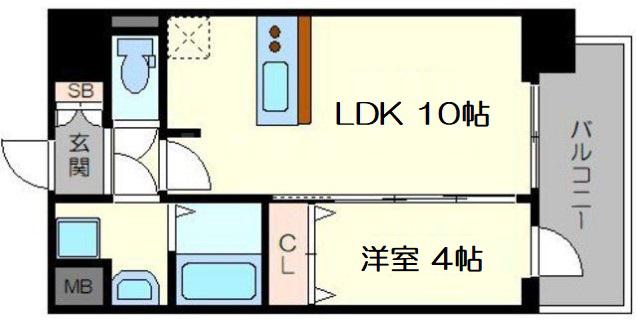 プレサンス新大阪イオリア(1LDK/2階)の間取り写真
