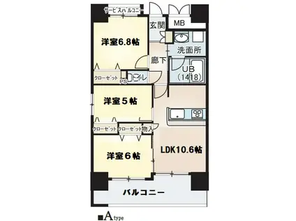 ベリー海老江(2SLDK/10階)の間取り写真