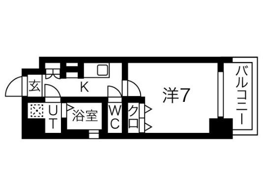 シャルマンパレ淡路(1K/5階)の間取り写真