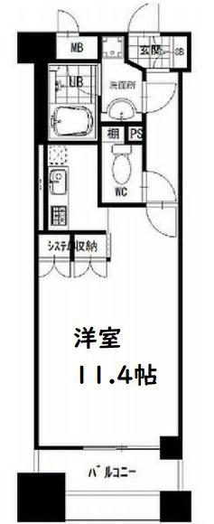 KAISEI阿波座(1K/8階)の間取り写真