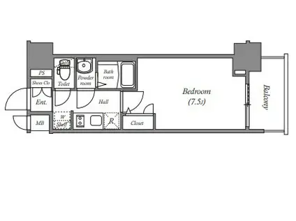 ファステート難波ウエストディオン(1K/4階)の間取り写真