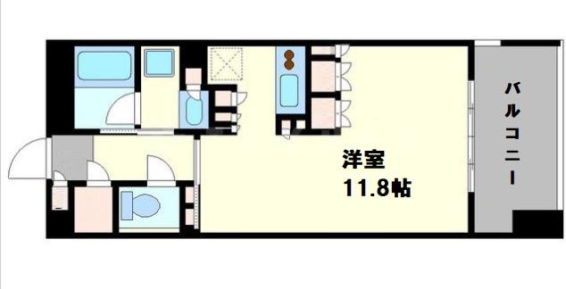 ガリレオ新町(ワンルーム/4階)の間取り写真