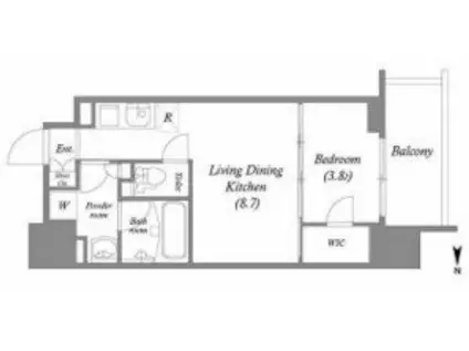 エル・セレーノ天満橋(1LDK/2階)の間取り写真