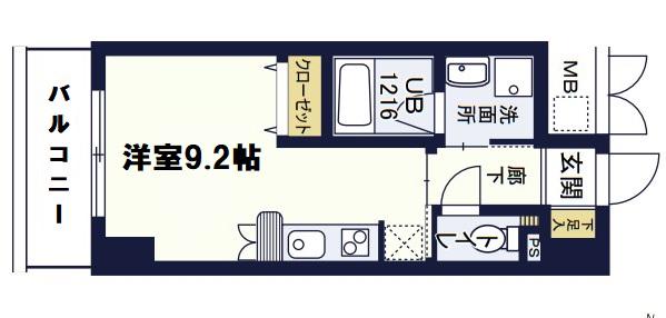 アーバネス淀川(ワンルーム/8階)の間取り写真