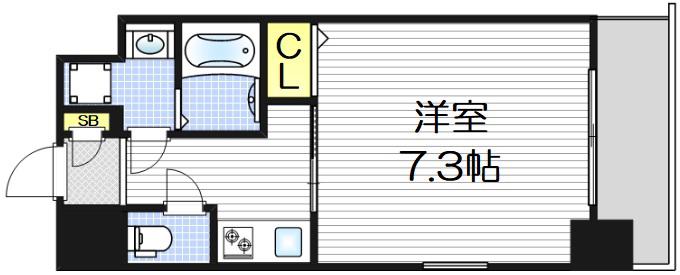 ワールドアイ大阪ドームシティ(1K/12階)の間取り写真
