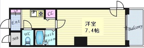 エスティライフ梅田新道(1K/8階)の間取り写真