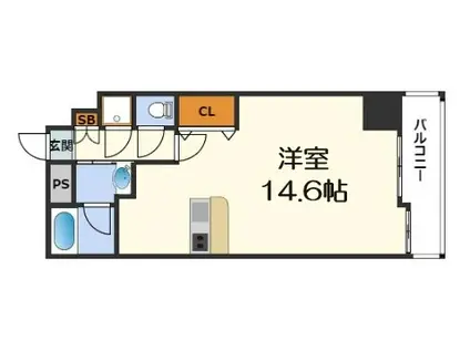 セレニテ梅田北PREMIUM(ワンルーム/4階)の間取り写真